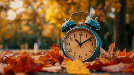 Spooky Halloween Daylight Saving Time with Alarm Clock
