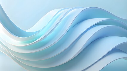Obraz premium Soft Abstract minimalist wavy background in cool blue tones.