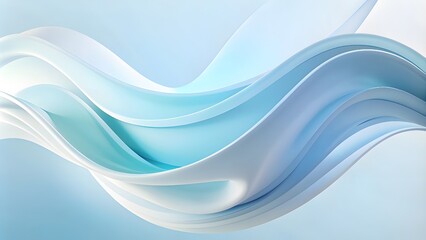 Obraz premium Soft Abstract minimalist wavy background in cool blue tones.