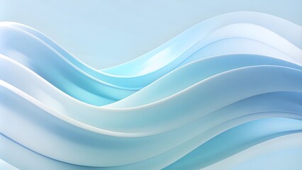 Obraz premium Abstract minimalist wavy background in cool blue tones. Soft, muted tones of cerulean blue and icy silver, layered translucently to create a minimalist abstract background