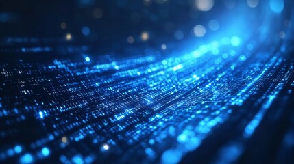 Digital Data Flow in Blue