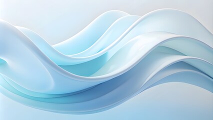 Fototapeta premium Abstract minimalist wavy background in cool blue tones. Soft, muted tones of cerulean blue and icy silver, layered translucently to create a minimalist abstract background