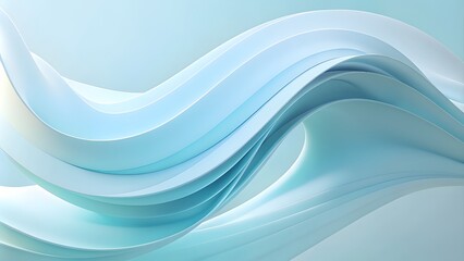 Fototapeta premium Abstract minimalist wavy background in cool blue tones. Soft, muted tones of cerulean blue and icy silver, layered translucently to create a minimalist abstract background