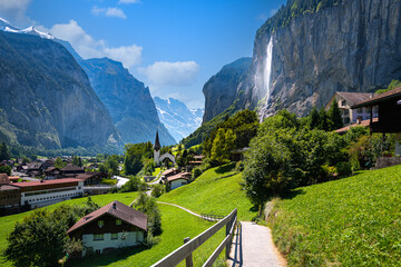 View of Lauterbrunnen and its valley, Switzerland
