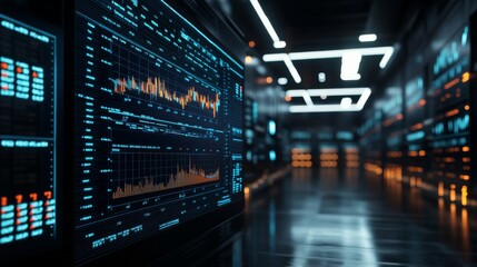 Fototapeta premium Futuristic Data Center with Advanced Analytics