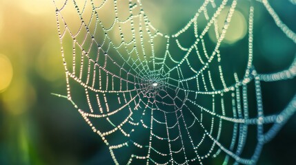 Naklejka premium A Dew-Kissed Spiderweb