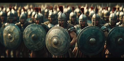 Spartans in armor troops war battle fight