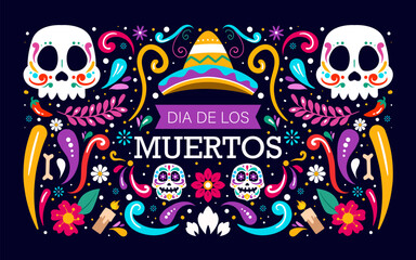 Happy Dia De Muertos Background