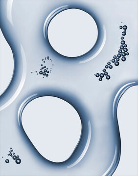 Clear cosmetic gel serum oil texture on white background. Hyaluronic acid skincare moisturizer product with bubbles macro