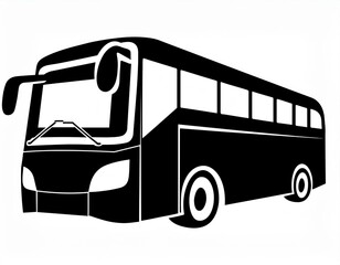 schwarze Silhouette Kontrast Bus Icon, isoliert auf weißen Hintergrund, Freisteller