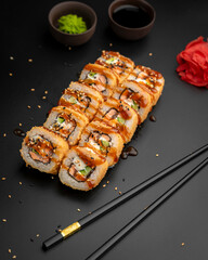 Tempura roll with Philadelphia cheese and salmon