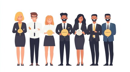 Obraz premium Flat Design Illustration of Employee of the Month Recognition on Clean White Background