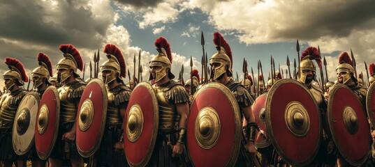 Spartans in armor troops war battle fight