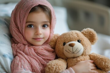 Young Girl with Teddy Bear