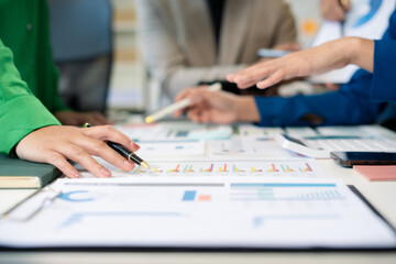  Business meeting time.  account managers crew working with new startup project. Idea presentation, analyze plans.