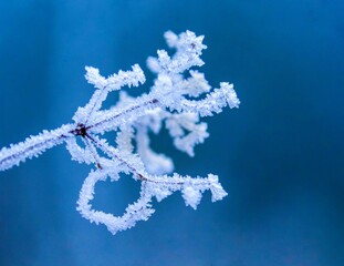 Frozen Plants shot during a foggy morning