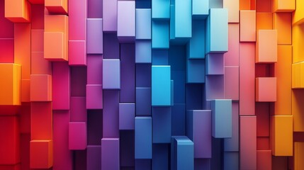 Obraz premium Abstract Colorful Geometric 3D Blocks