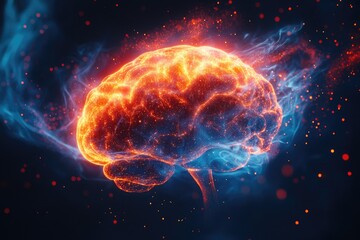 Naklejka premium Artificial intelligence is learning and processing big data