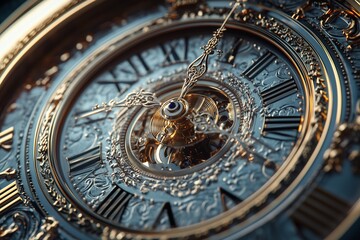 Obraz premium Close up of silver metal clock