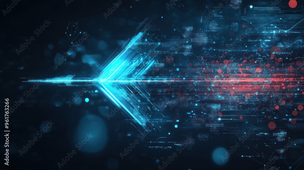 Poster digital arrow - futuristic data flow concept