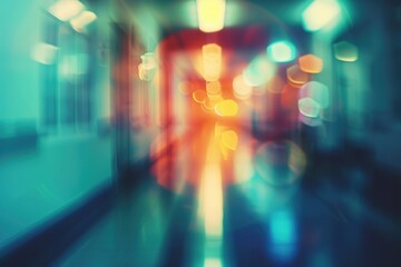Abstract blurred hospital background with clean interior and clinical atmosphere