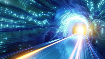 Obraz premium Abstract Tunnel of Light and Speed