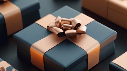 Customized gift box with name engraving, elegant wrapping, 3D illustration