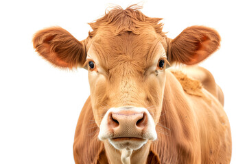 Brown cow isolated on white background