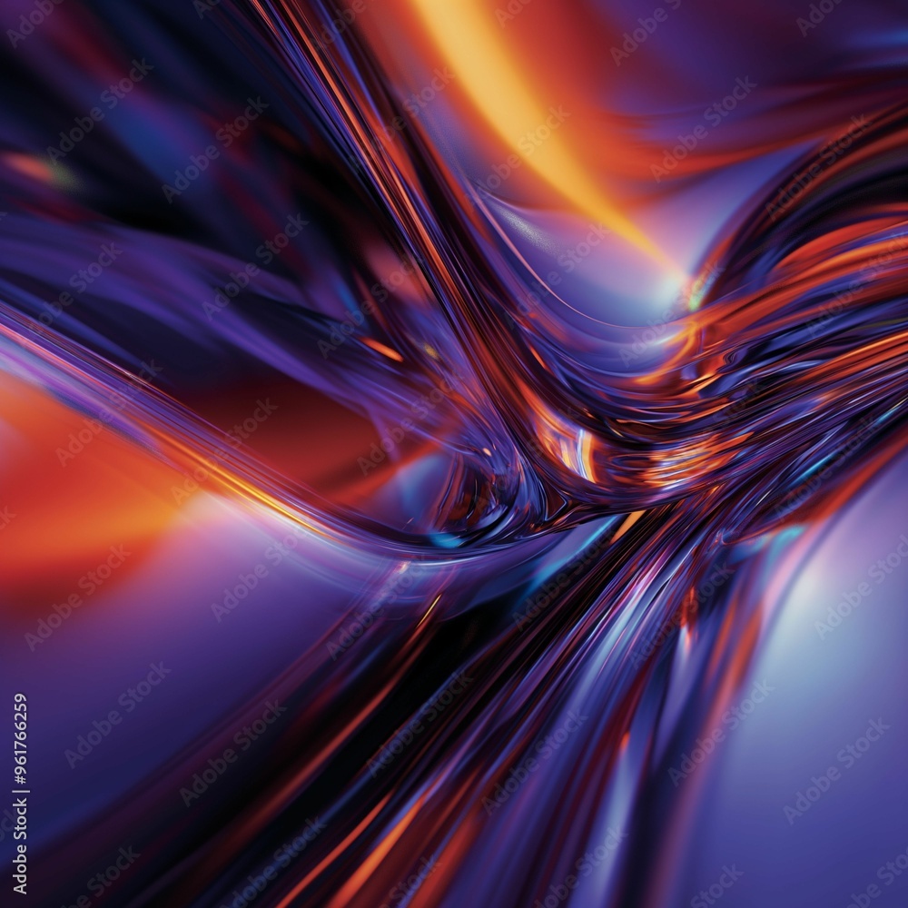 Poster colorful abstract swirls of light and dark hues create dynamic patterns in a fluid motion at night