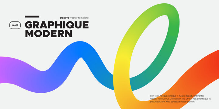 Wavy shape with Gradient colors. Vector illustration.	
