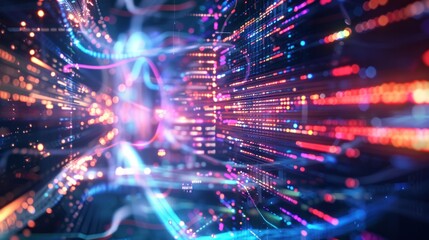 Obraz premium Abstract Digital Art with Vibrant Colors