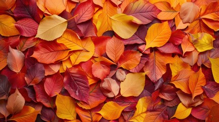 Fototapeta premium Mosaic of Vibrant Autumn Leaves in Fall Colors