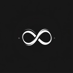 White Infinity Symbol on Black Background