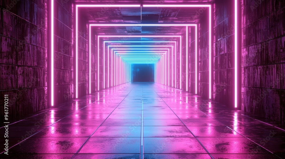 Poster Futuristic Geometric Abstract Grid Background for User Interfaces