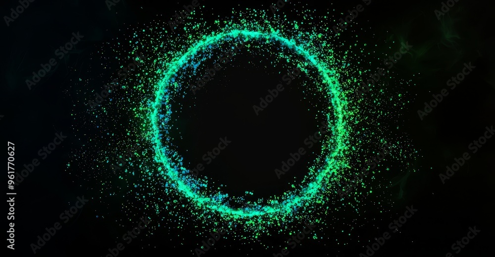 Poster blue, yellow sphere background made of lines and dots, particles. fui element. a geometric backgroun