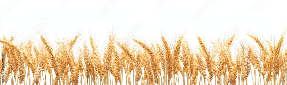 Poster - Stock image - Wheat field border isolated on transparent background