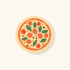 Pizza flat illustration