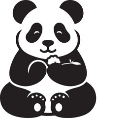 PANDA silhoutee vector with illustration,generative ai