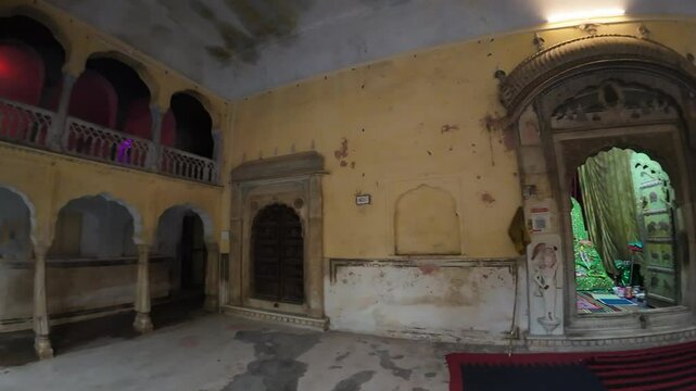 interior of Galta mata temple,  featuring intricate arches, Jaipur 