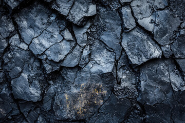 The Intricate Network of Fractured Coal: A Close-Up Look at Nature's Raw Beauty