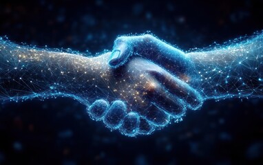 Digital Handshake - A Symbol of Collaboration and Connection