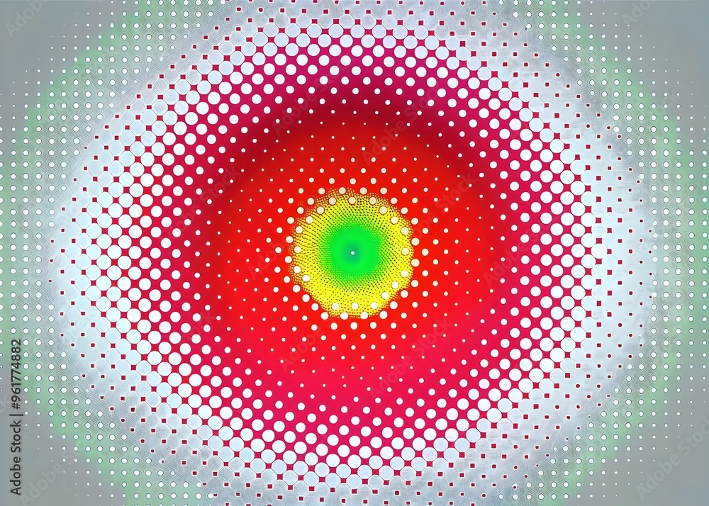 Poster vibrant colorful circular pattern dynamic modern art design