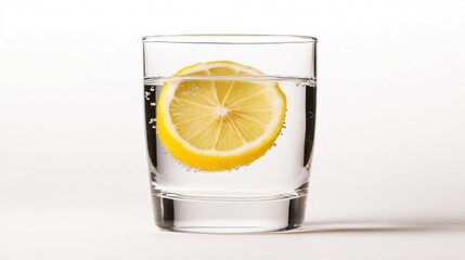 Glass of Water with Lemon Slice