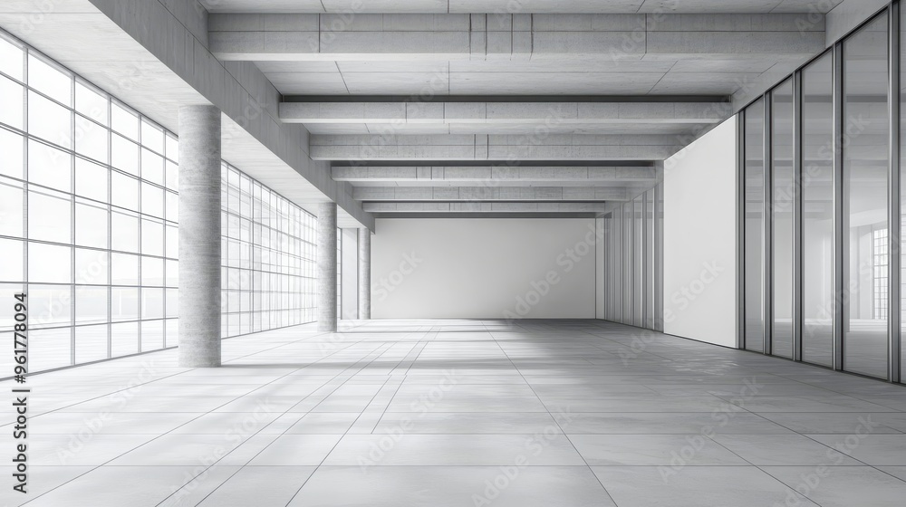 Aufkleber reworked modern architecture showcasing a spacious empty area for text placement, featuring a minima