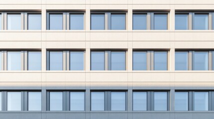 Rows of vintage windows on an older office building, showcasing architectural details and historical charm, perfect for urban and architectural themes