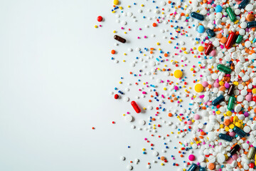 A Colorful Symphony of Pills: A visual representation of the vast world of medication.