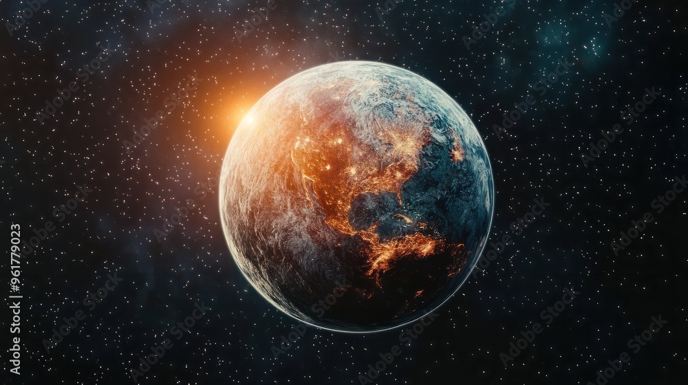 Aufkleber a computer generated image of a planet. concept of futuristic technology