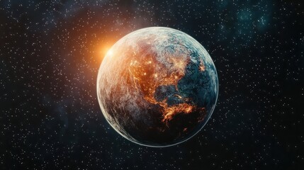 Fototapeta premium A computer generated image of a planet. Concept of futuristic technology