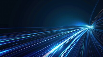 Abstract Blue Light Streaks, Speed and Motion