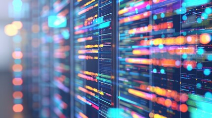 Abstract Digital Art with Colorful Lines and Lights